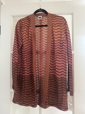 Missoni Rust Metallic Wave Knit Cardigan